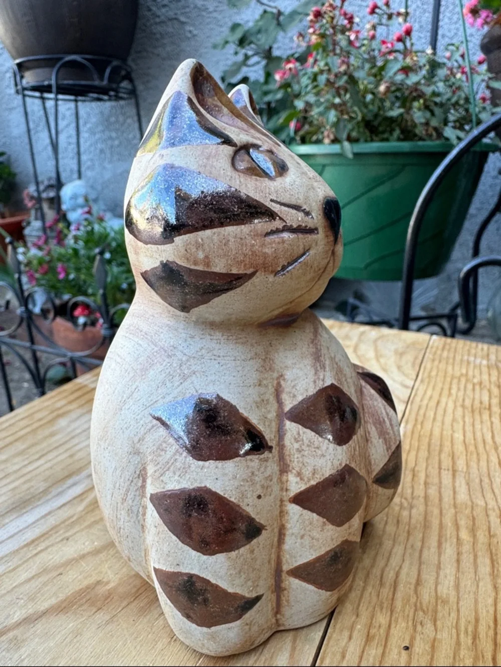 Hazel Olsen Studio Pottery Cat Figurine 1989 Signed By The Artist EUC Keepsake